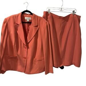 Jones NY Coral 2 Piece Skirt Suit Blazer Jacket Sz 22W